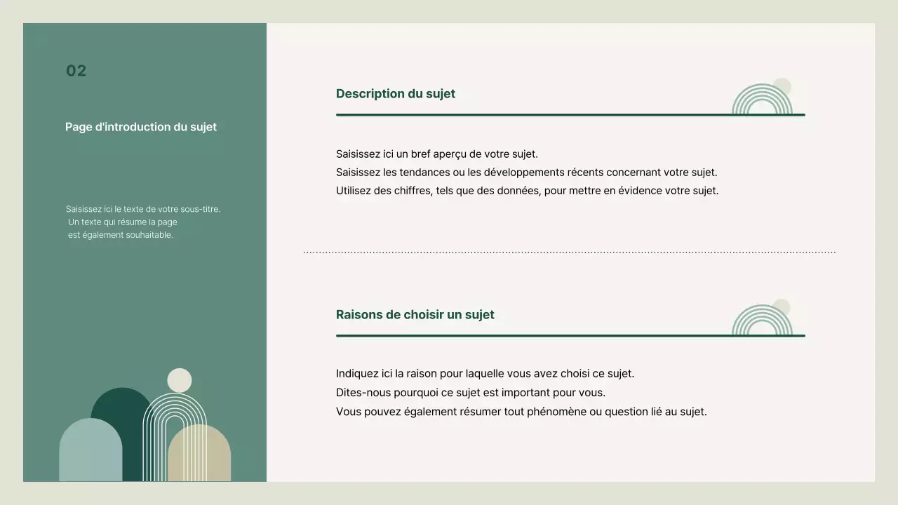 Présentation beige et propre