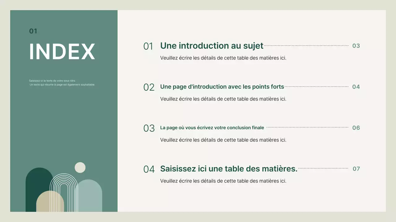 Présentation beige et propre