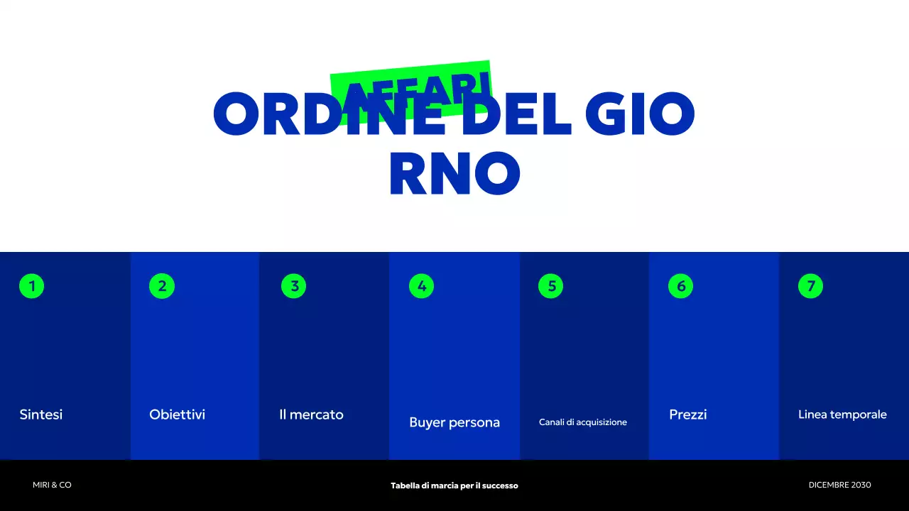 piano aziendale blu moderno