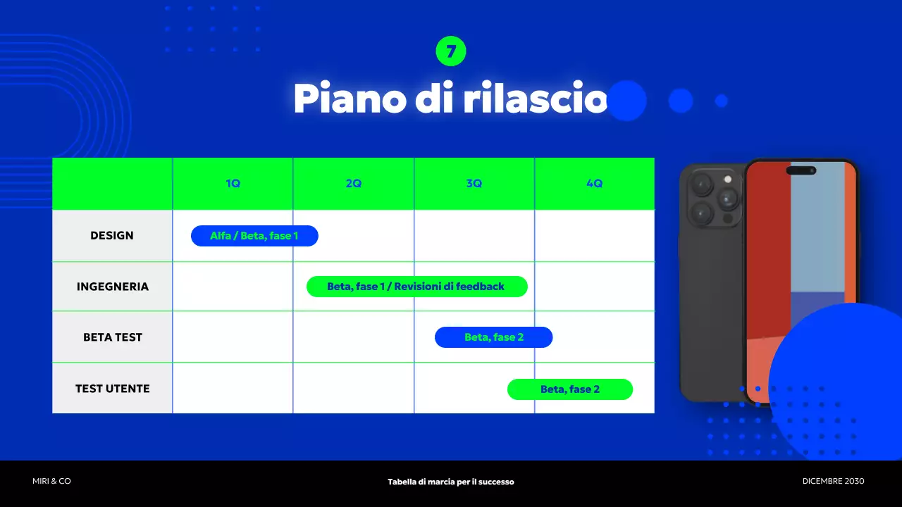 piano aziendale blu moderno