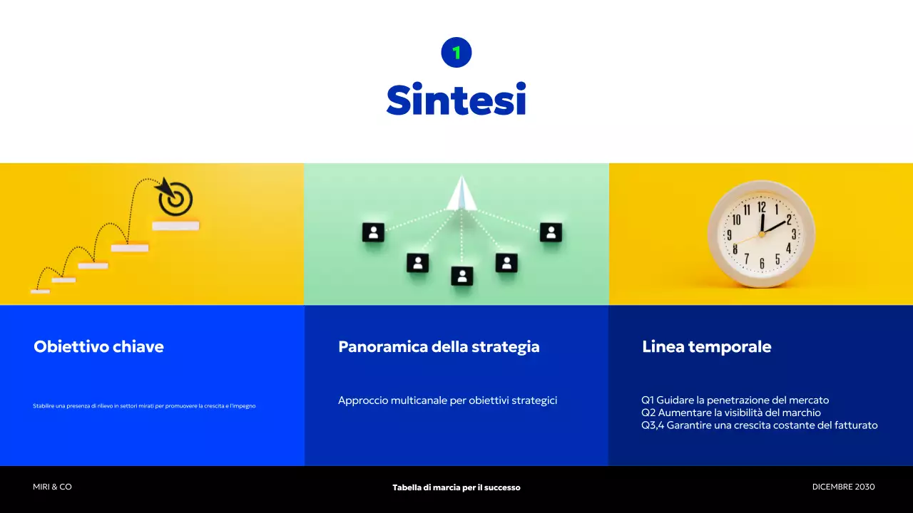 piano aziendale blu moderno