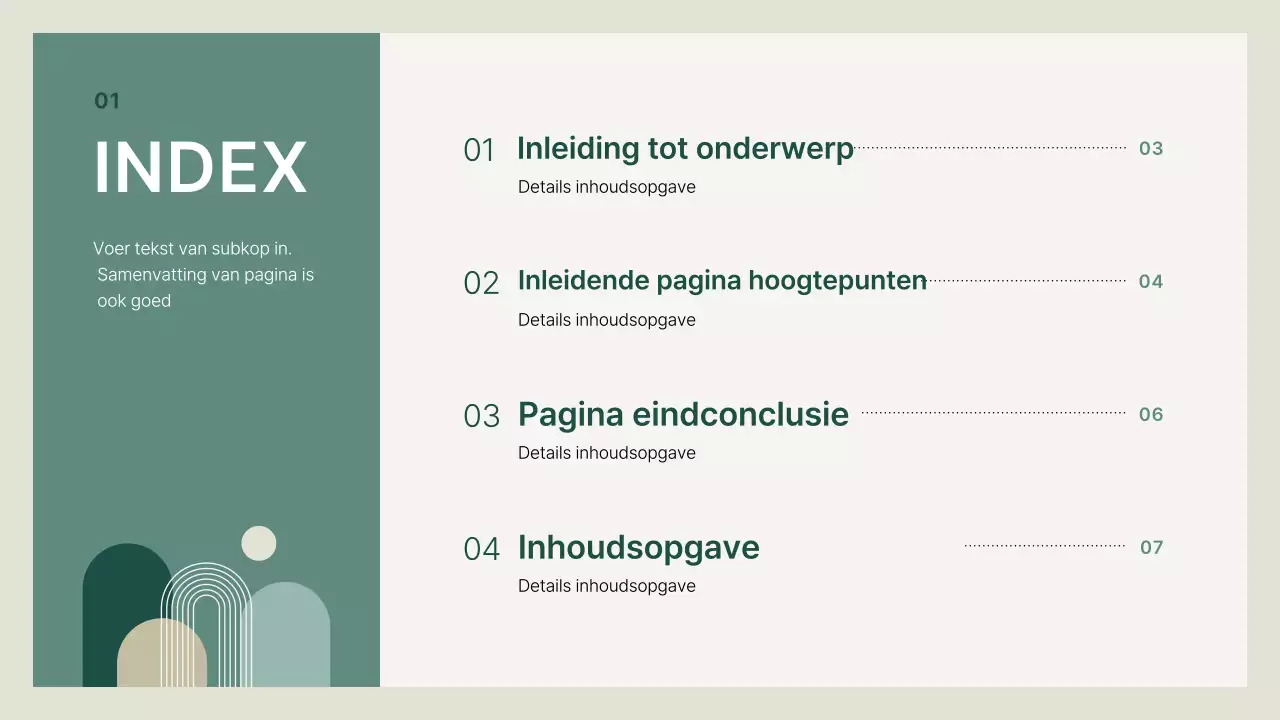 Beige schoon presentatiedek