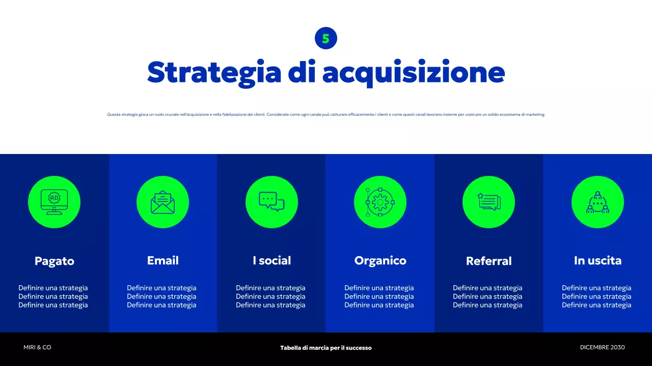 piano aziendale blu moderno