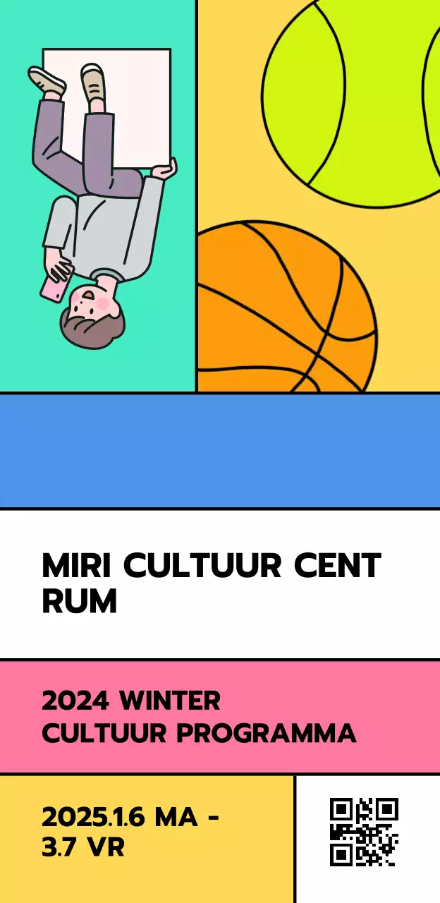 Promoot programma's van popcultuurcentra met verschillende illustraties