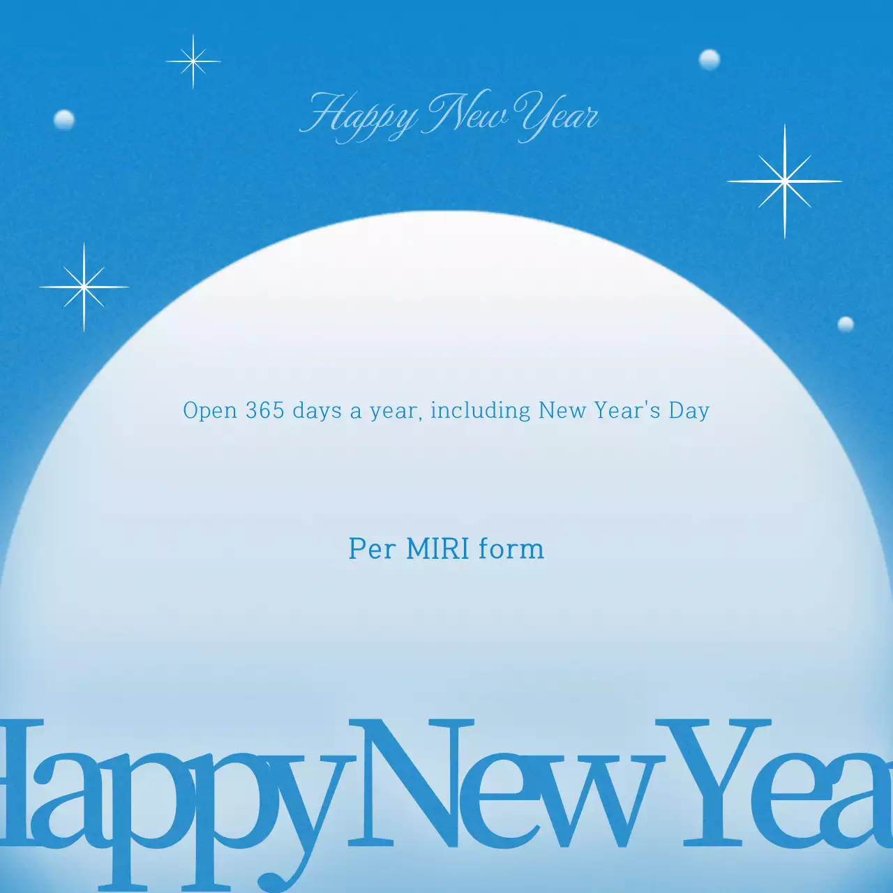 Convite minimalista azul para o ano novo - postagem nas redes sociais