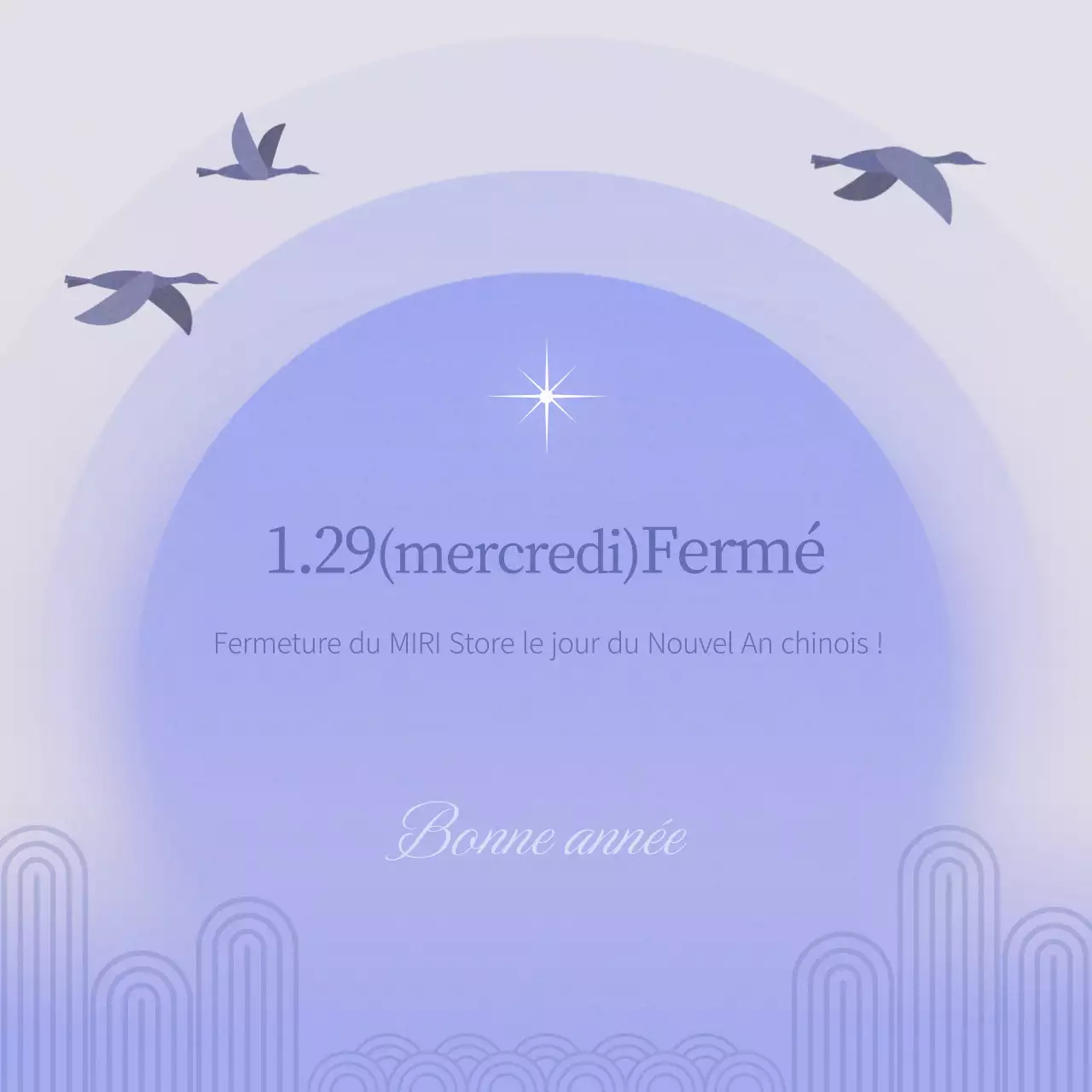 Fermetures pour le Nouvel An lunaire coréen en mauve