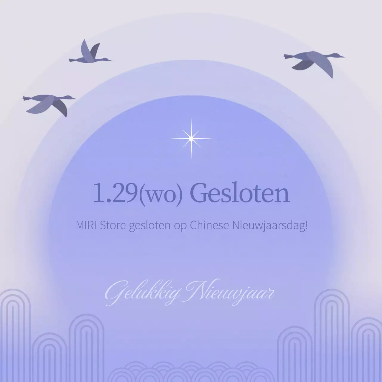 Mauve Koreaans Lunar Nieuwjaar sluitingen