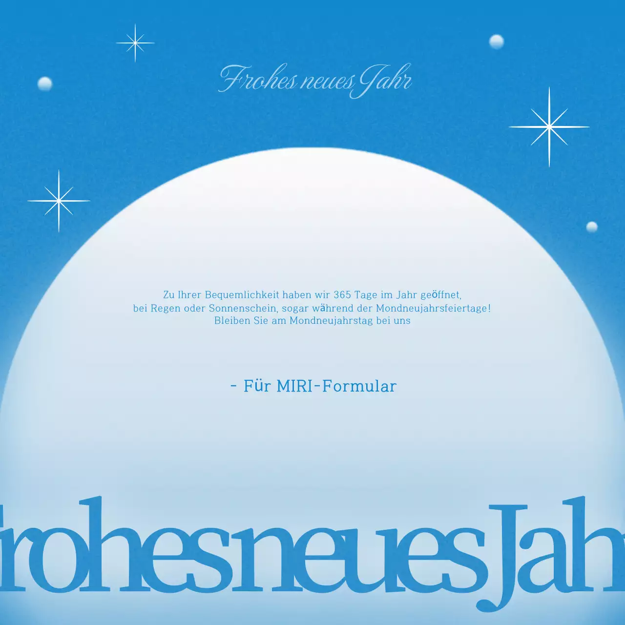 Blauer moderner Neujahrsführer