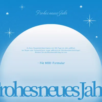 Blauer moderner Neujahrsführer