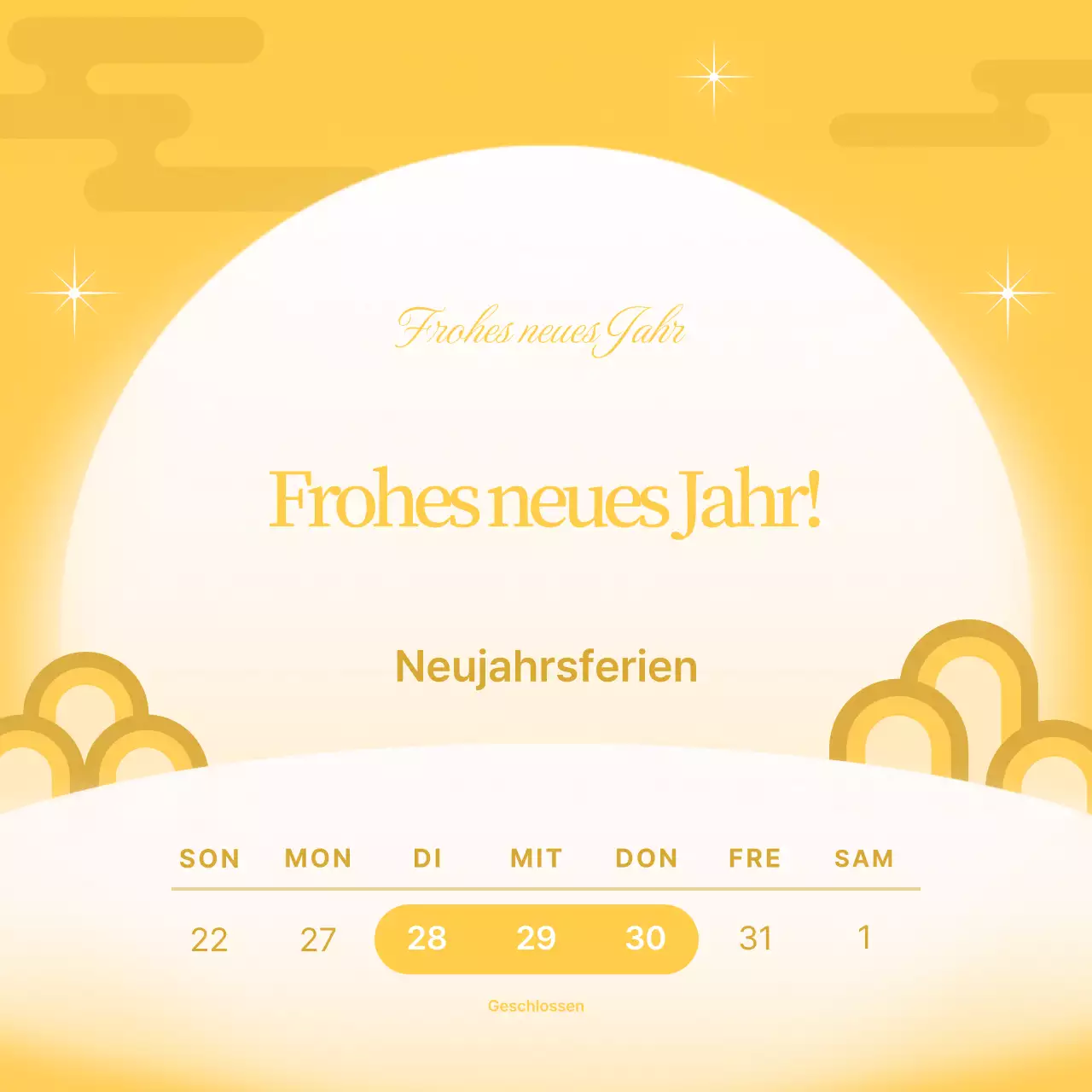 Gelber traditioneller Leitfaden für das neue Jahr