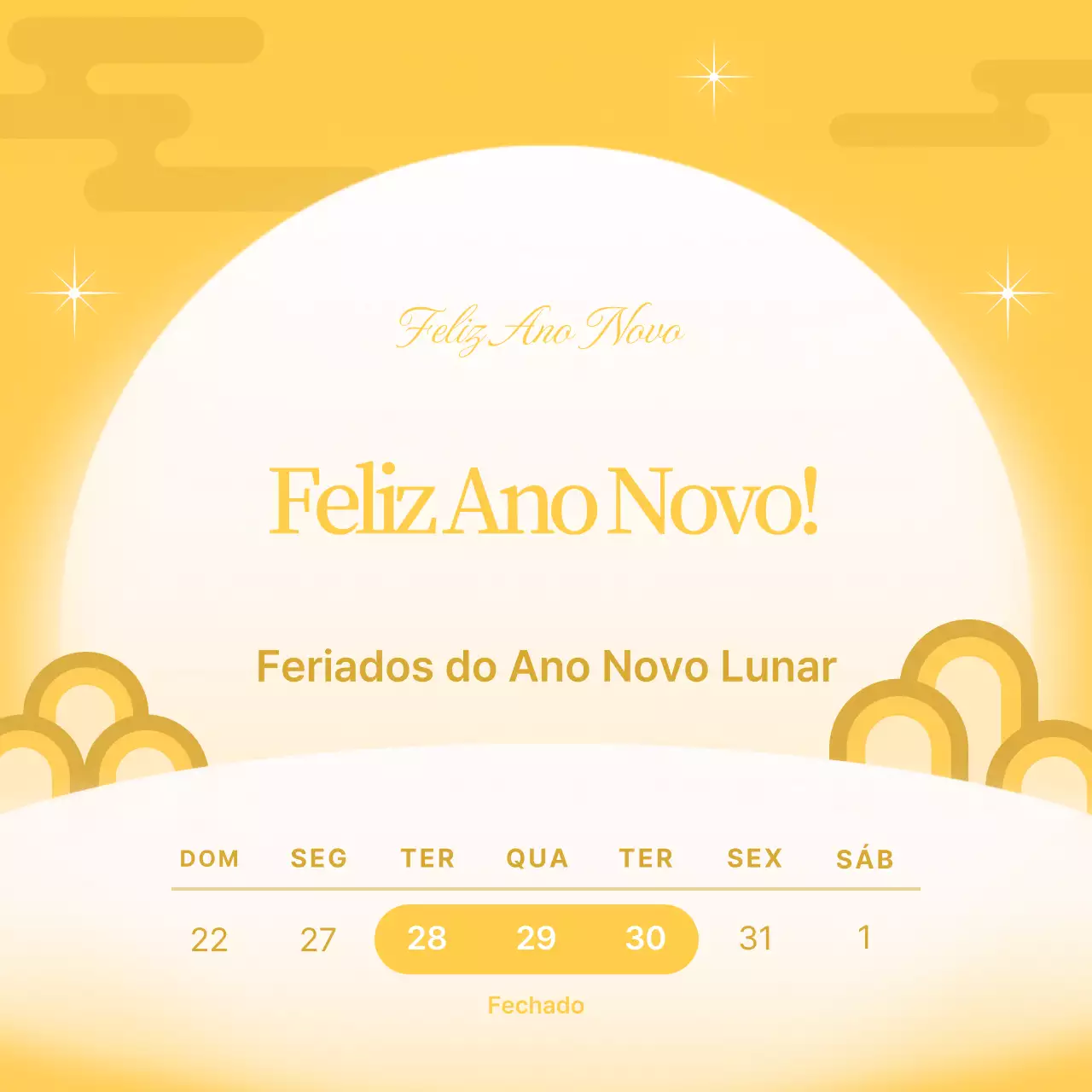 Guia de Ano Novo tradicional amarelo