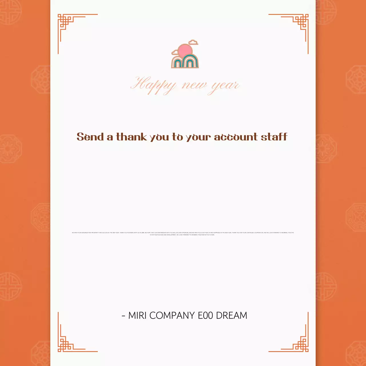 Convite para cartão de felicitações tradicional laranja Instagram Carousel