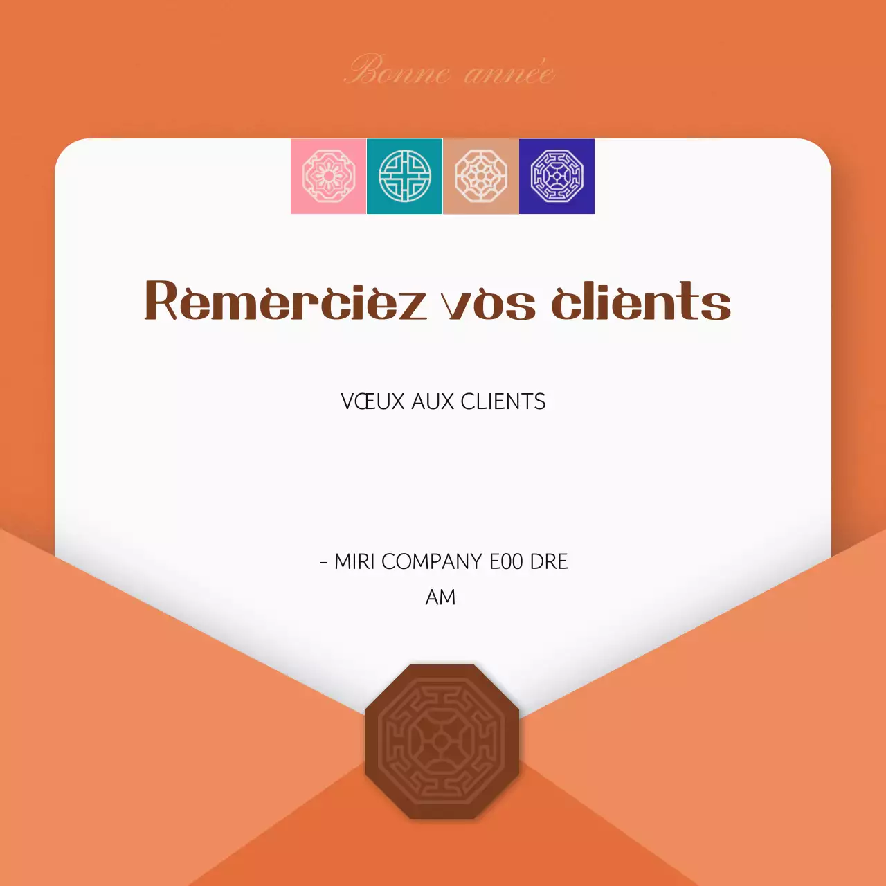 Vœux traditionnels du Nouvel An en orange