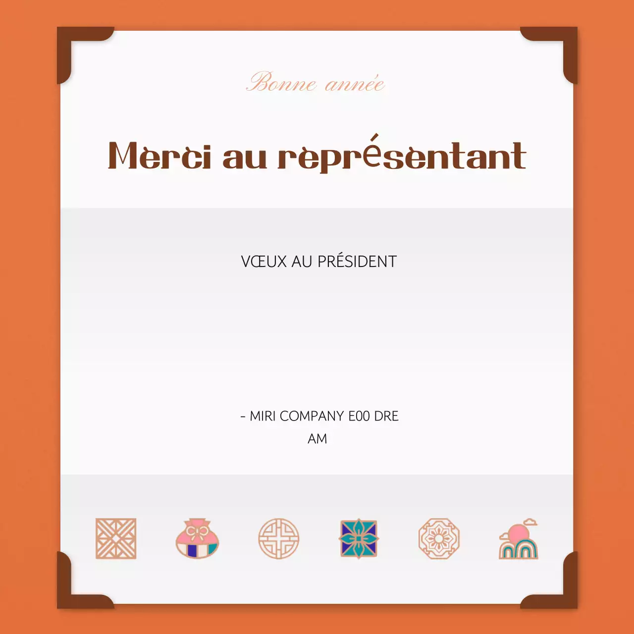 Vœux traditionnels du Nouvel An en orange