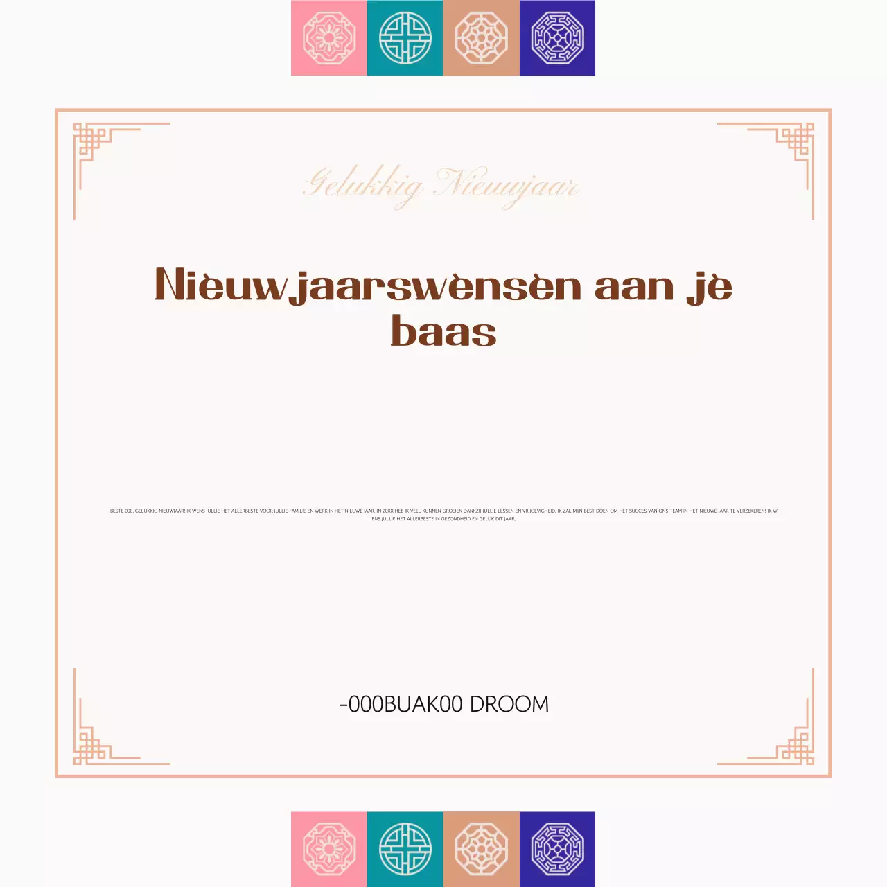 Traditionele nieuwjaarswensen in oranje