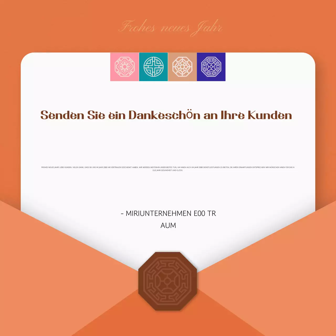 Traditionelle Neujahrsgrüße in Orange