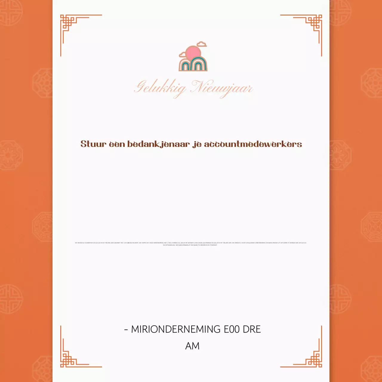 Traditionele nieuwjaarswensen in oranje