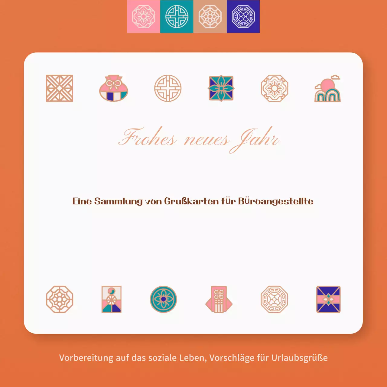 Traditionelle Neujahrsgrüße in Orange