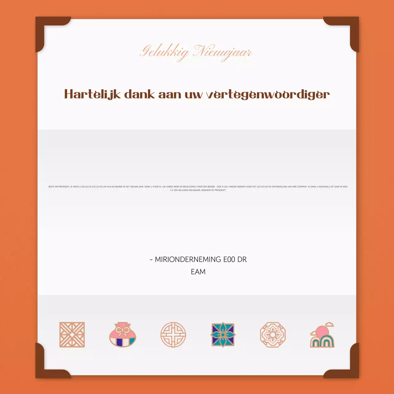 Traditionele nieuwjaarswensen in oranje