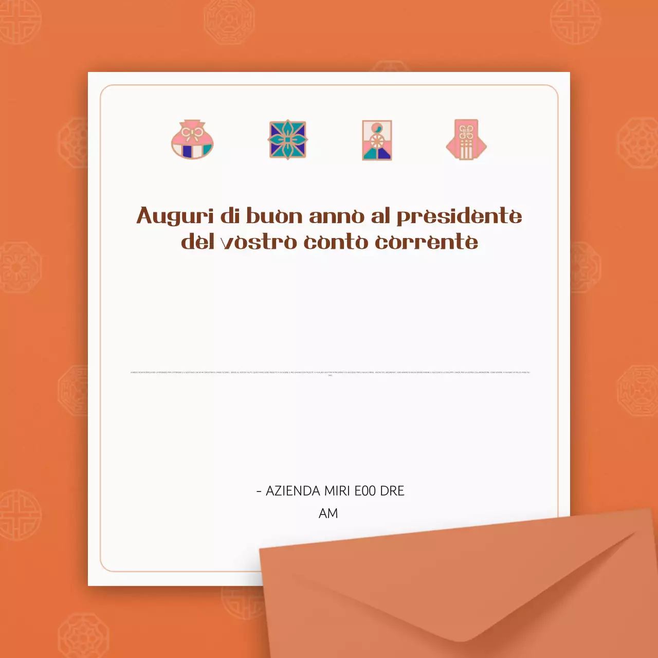 Auguri tradizionali di Capodanno in arancione