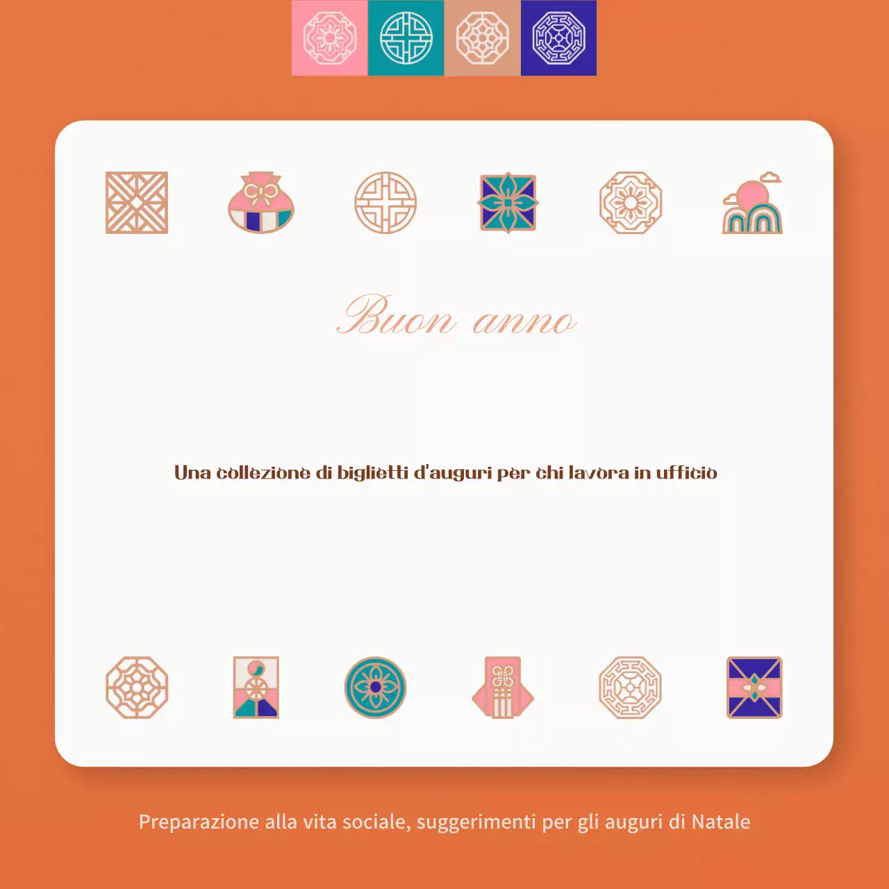 Auguri tradizionali di Capodanno in arancione