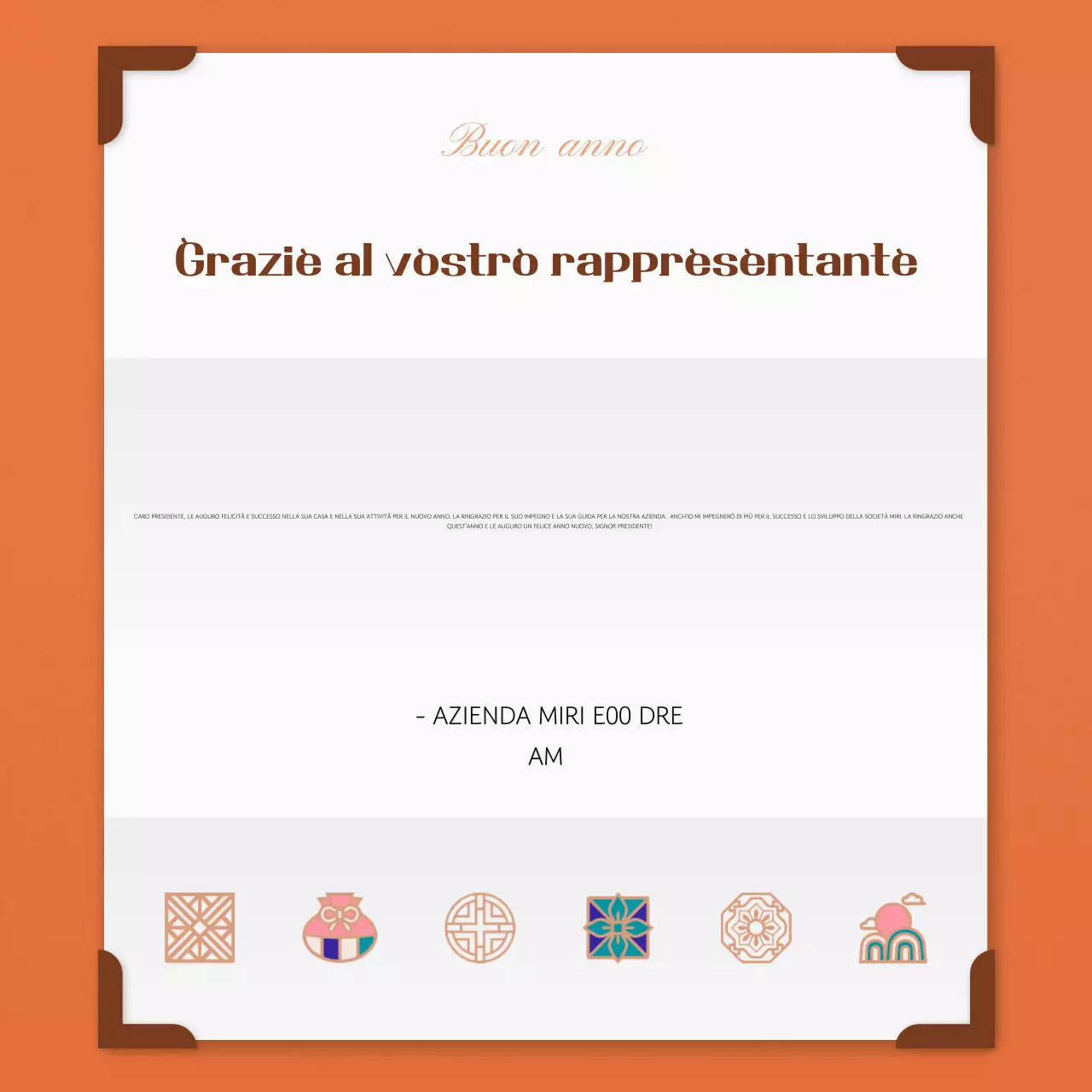 Auguri tradizionali di Capodanno in arancione