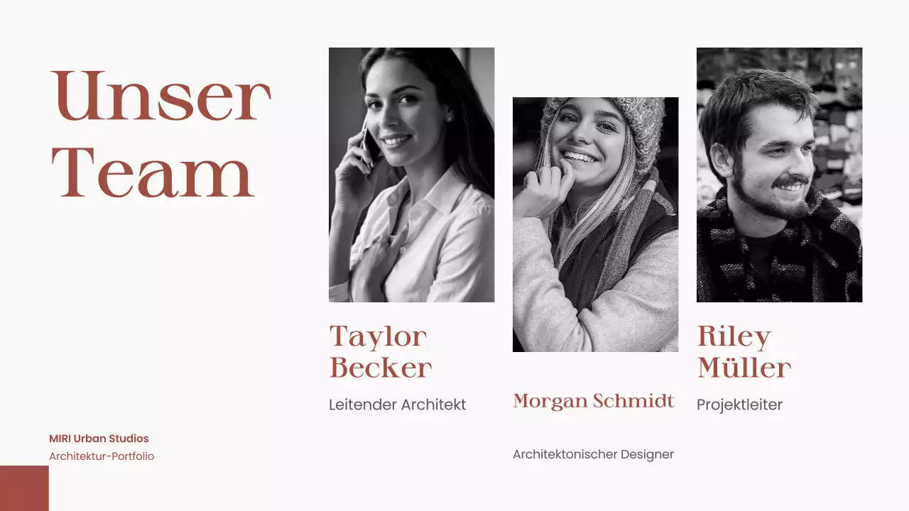 Rotbraunes Portfolio moderner Architektur