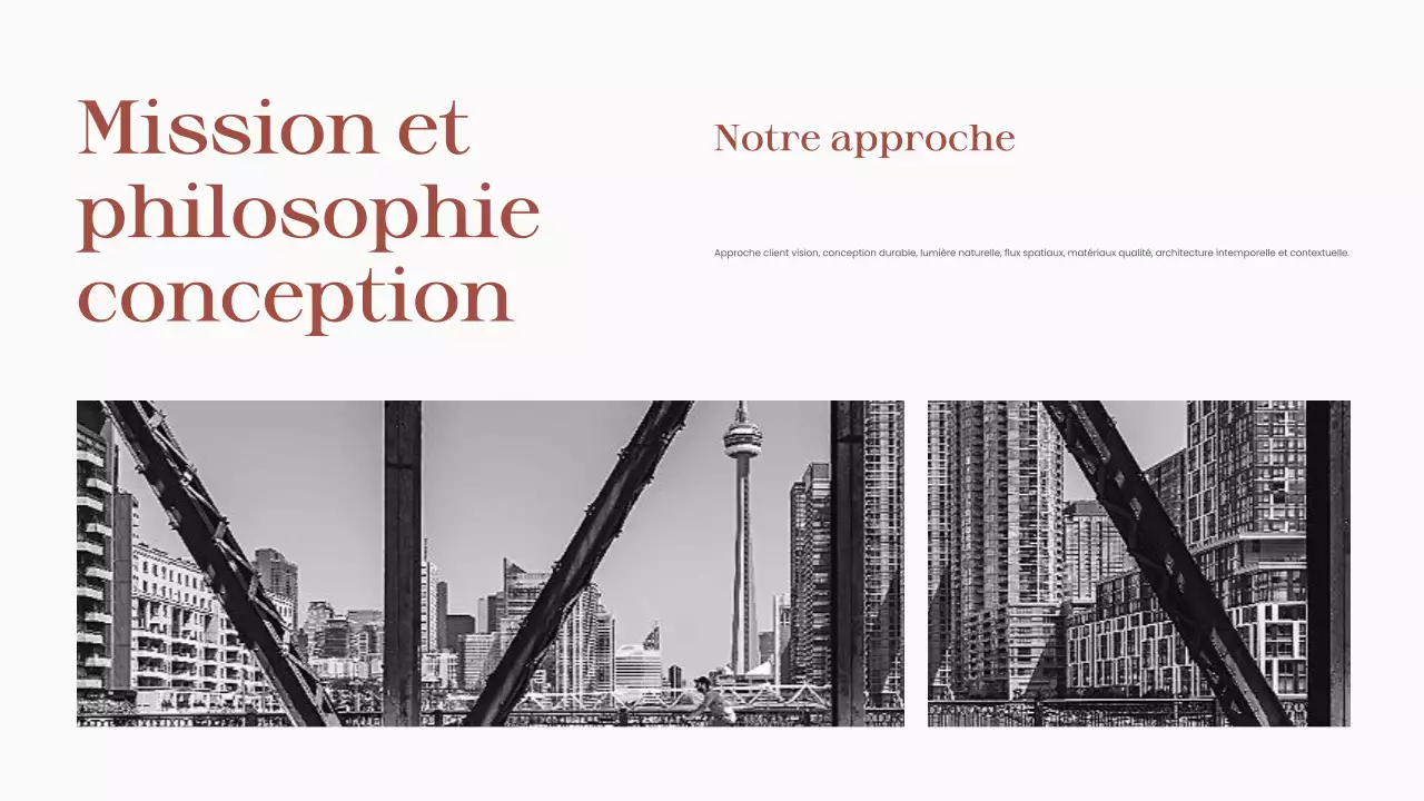 Portefeuille d'architecture moderne rouge et marron