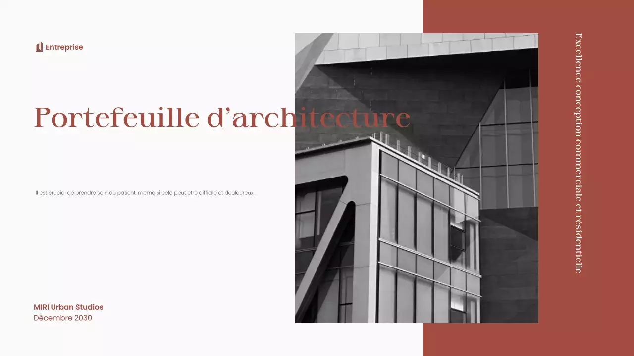 Portefeuille d'architecture moderne rouge et marron