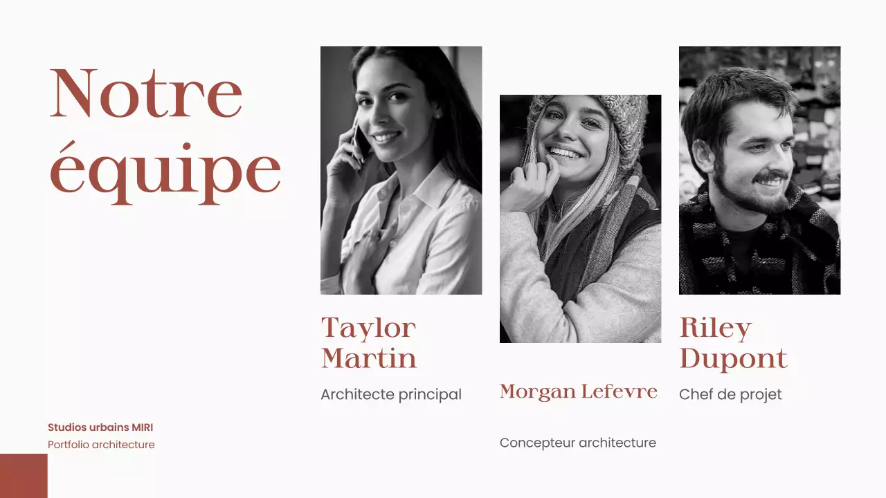 Portefeuille d'architecture moderne rouge et marron