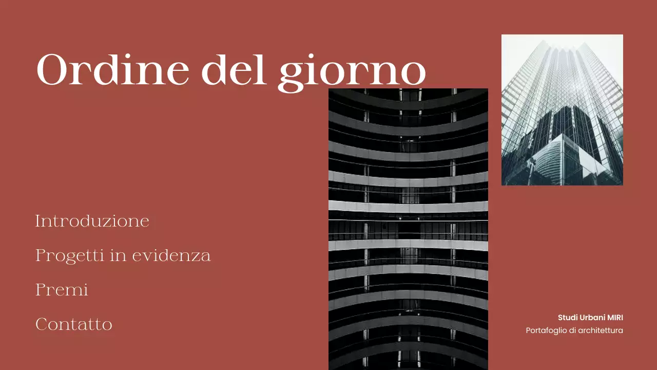Portafoglio di architettura moderna rosso-marrone