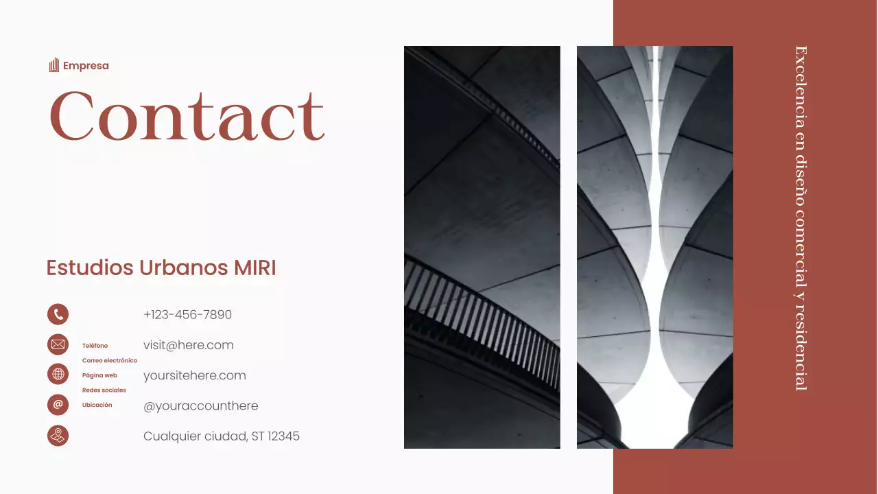 Cartera de arquitectura moderna marrón rojizo