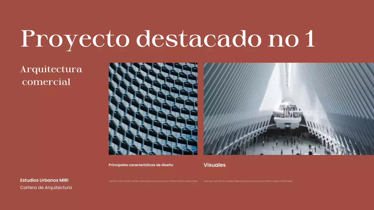 Cartera de arquitectura moderna marrón rojizo