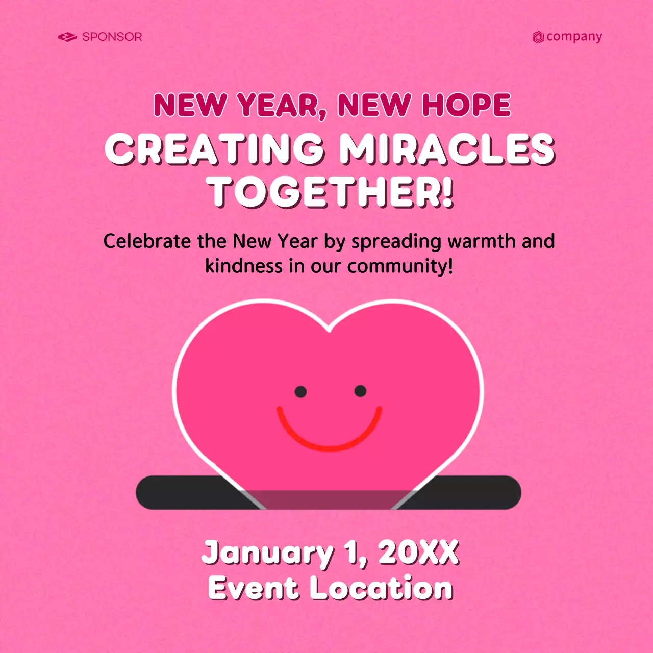 Pink Trendy Community Event Social Media Post