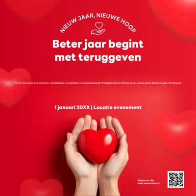 rode moderne liefdadigheidsuitnodiging