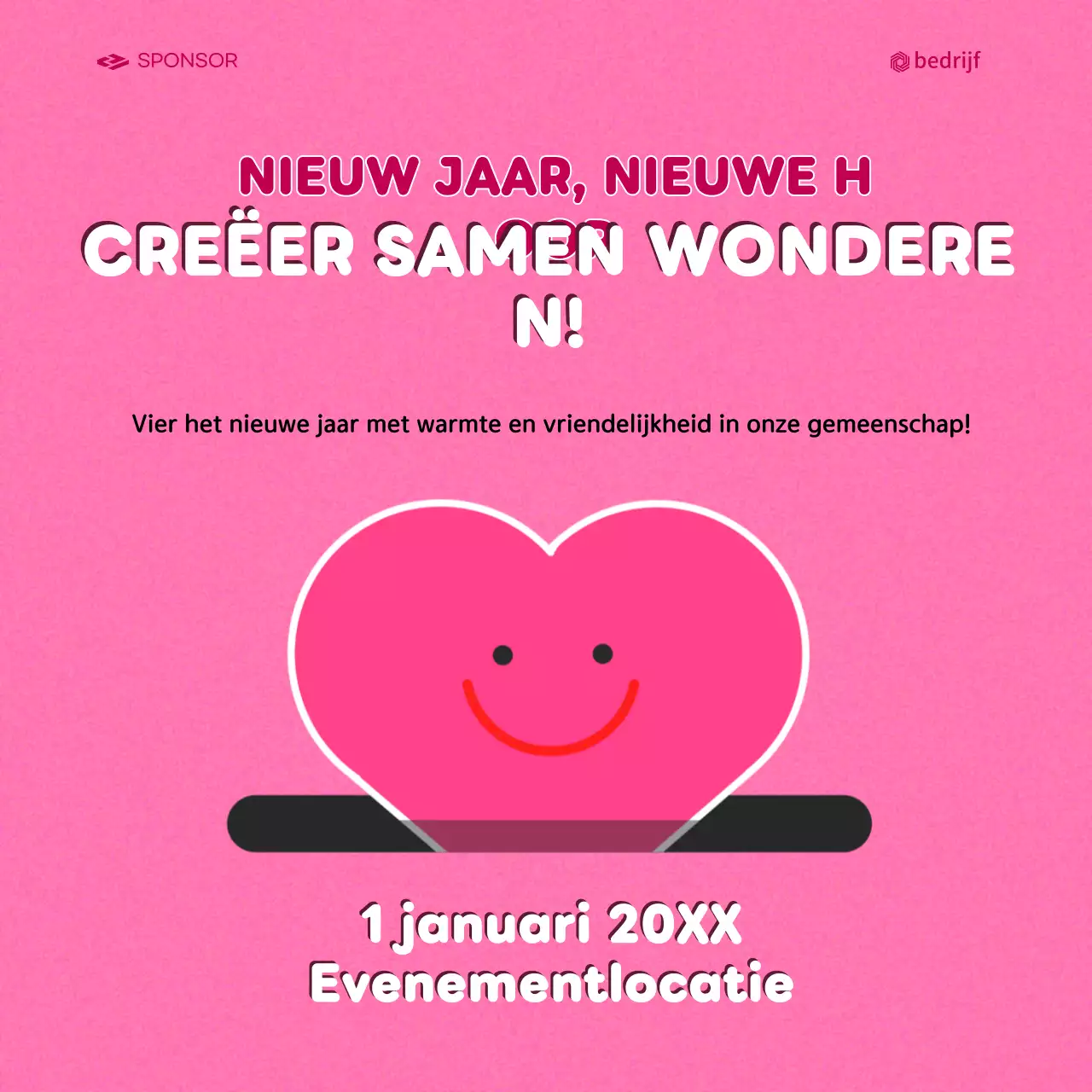 roze moderne gemeenschapsuitnodiging