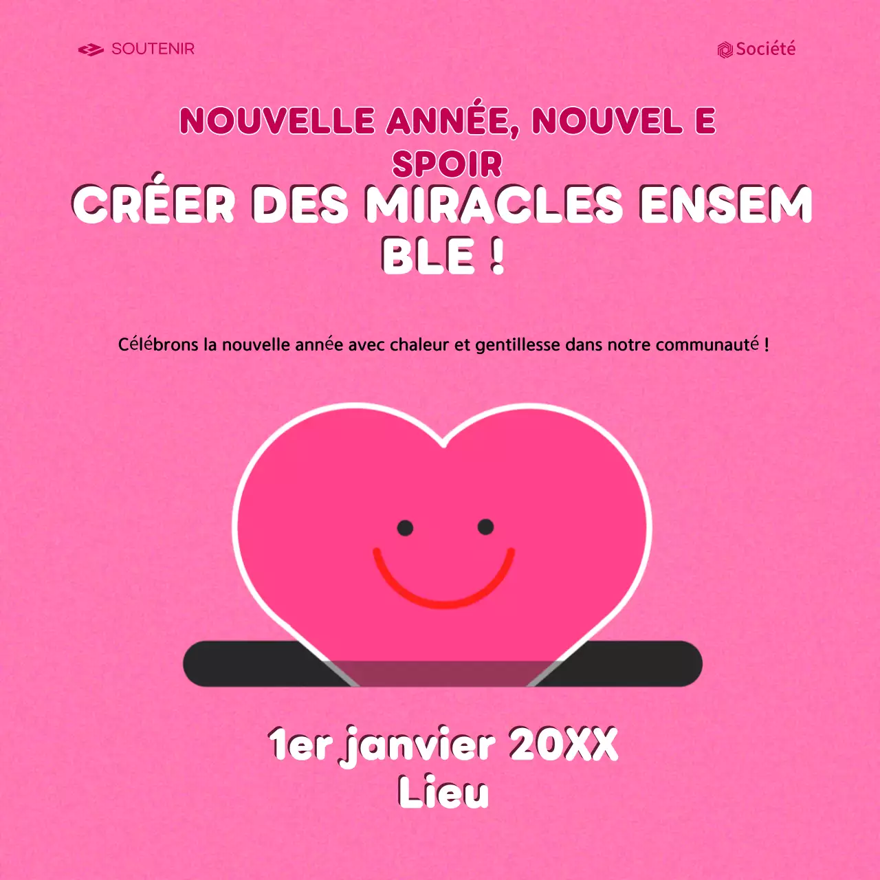 invitation communautaire moderne rose