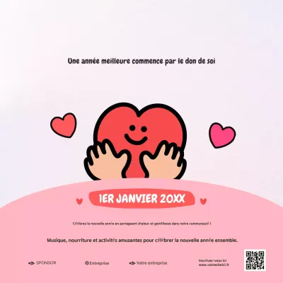 annonce d'un événement communautaire pink cheerful