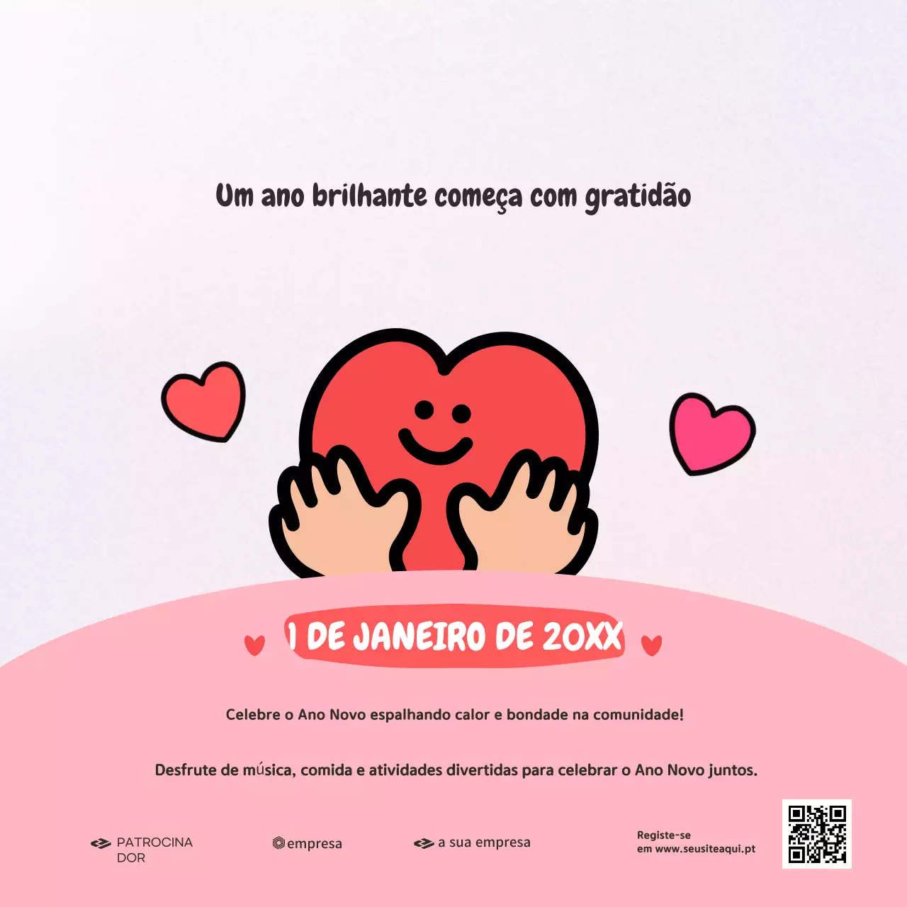 anúncio de evento comunitário rosa alegre