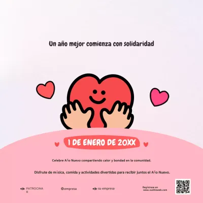 anuncio de acontecimiento comunitario rosa alegre