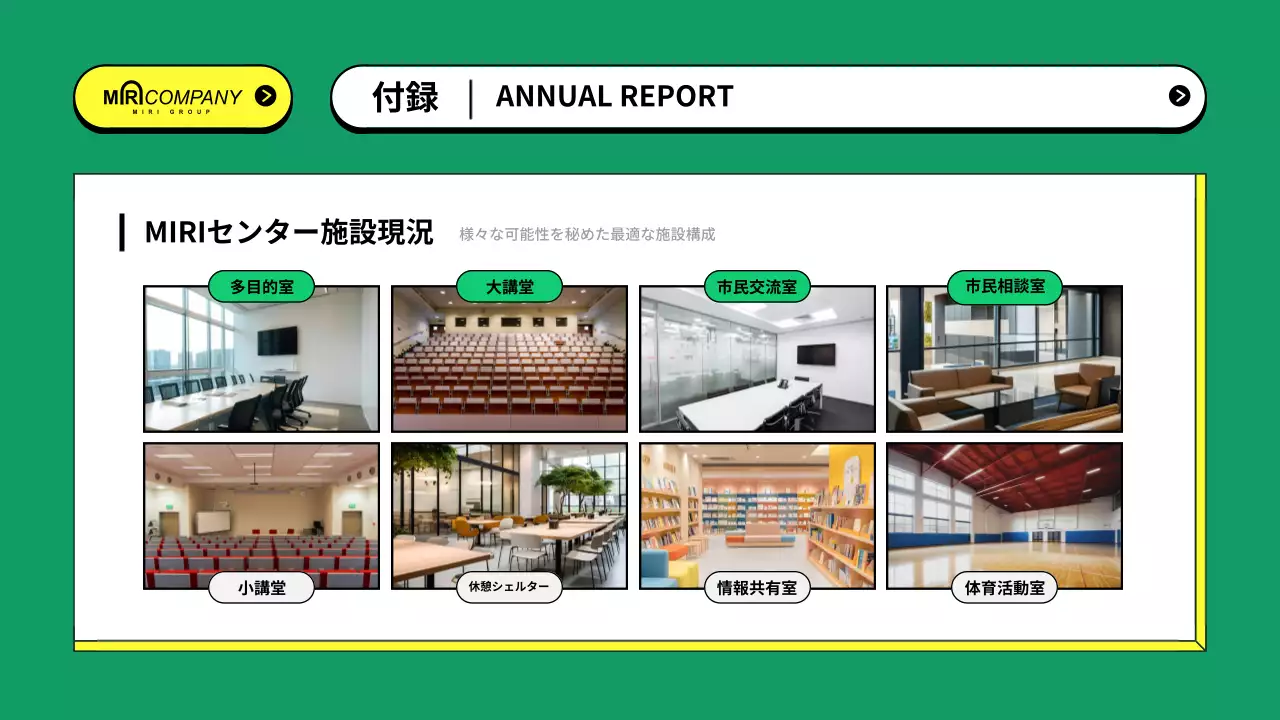 カラフル モダン ビジネス 報告書 プレゼンテーション