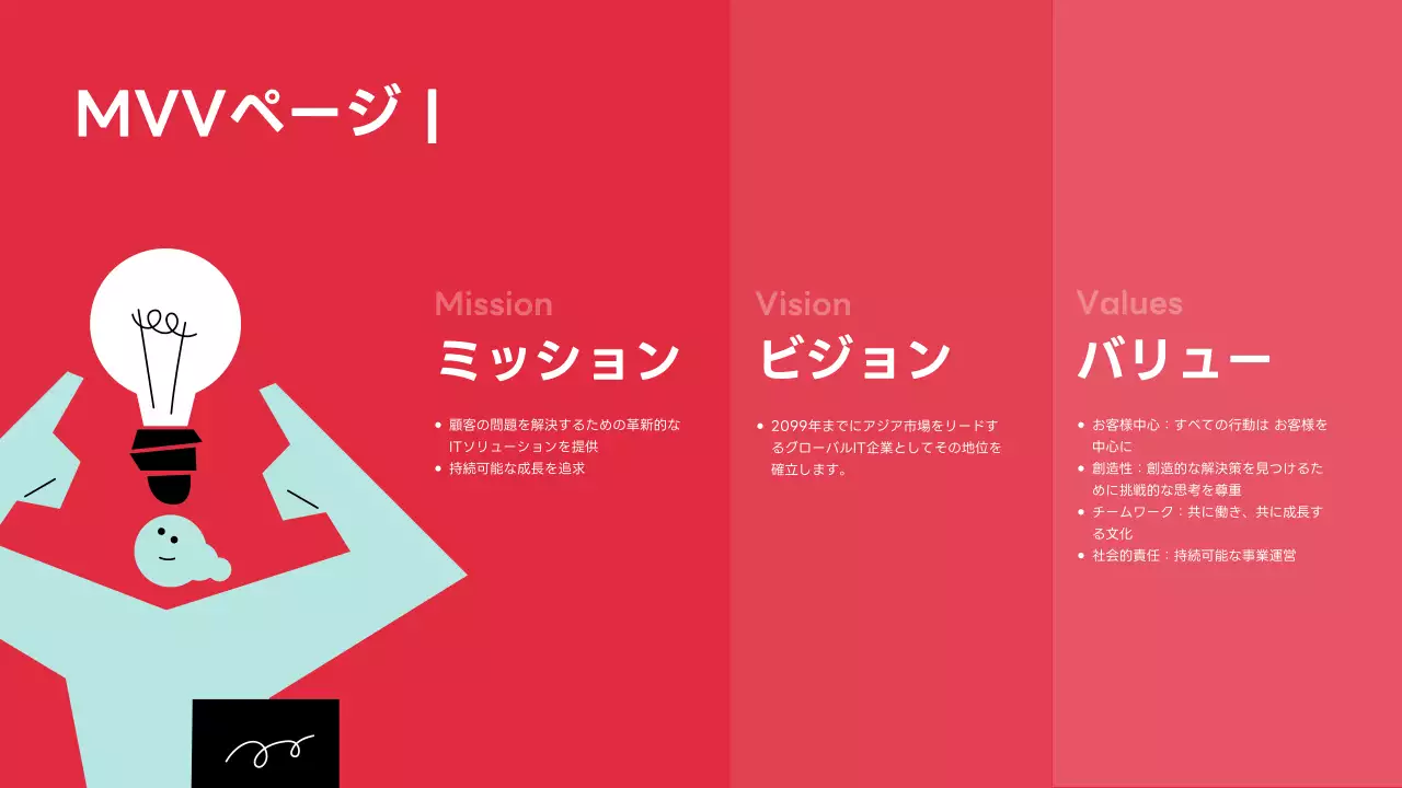 赤 モダン 会社案内 プレゼンテーション