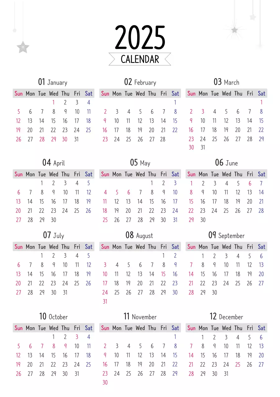 흰색 깔끔 달력 일정 안내