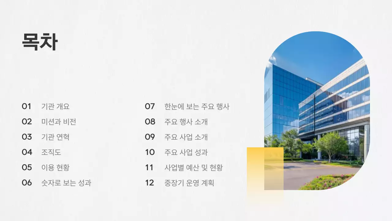 노랑 심플 공공기관 보고서 분석