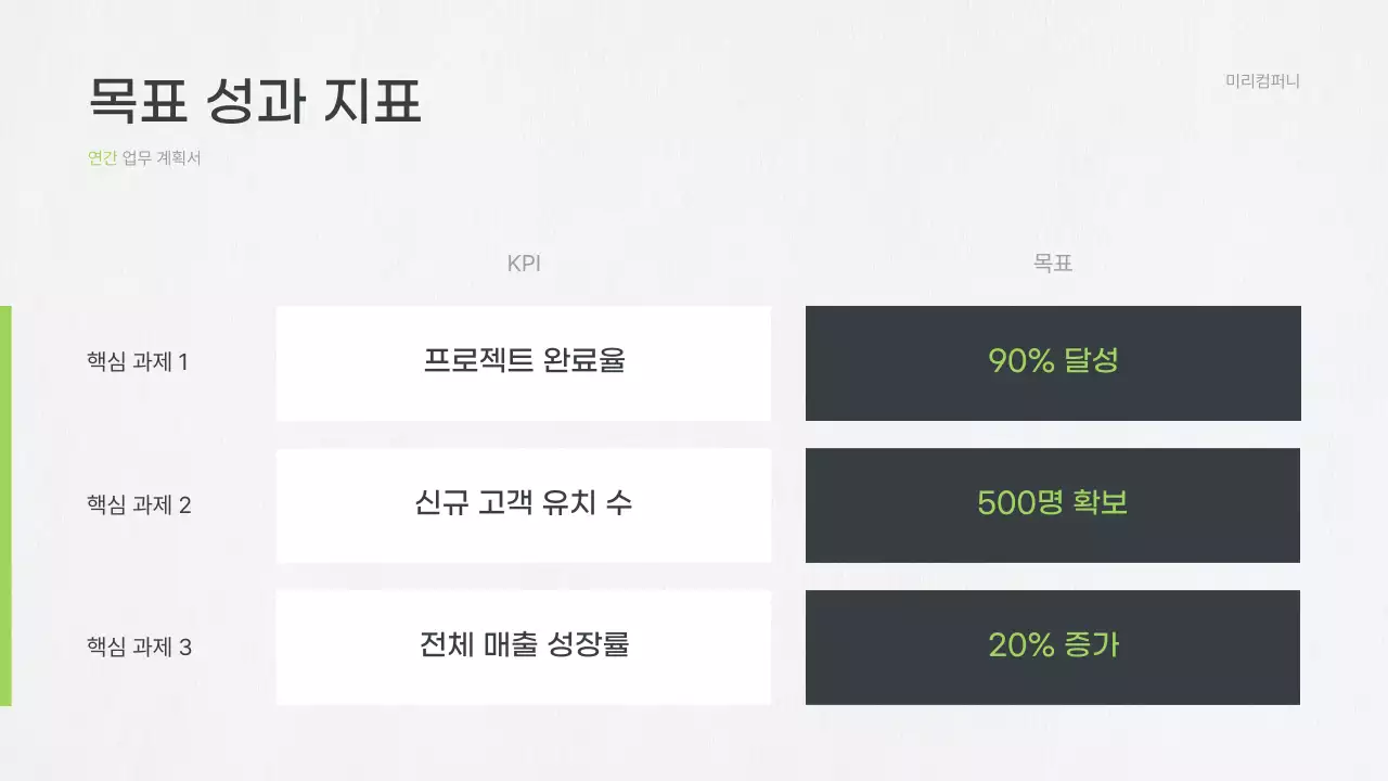 회색 깔끔 업무 기획서