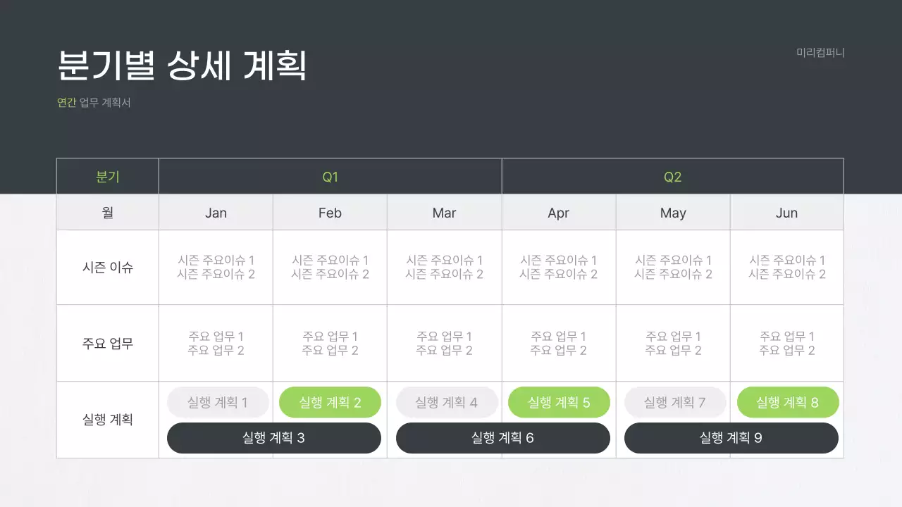 회색 깔끔 업무 기획서