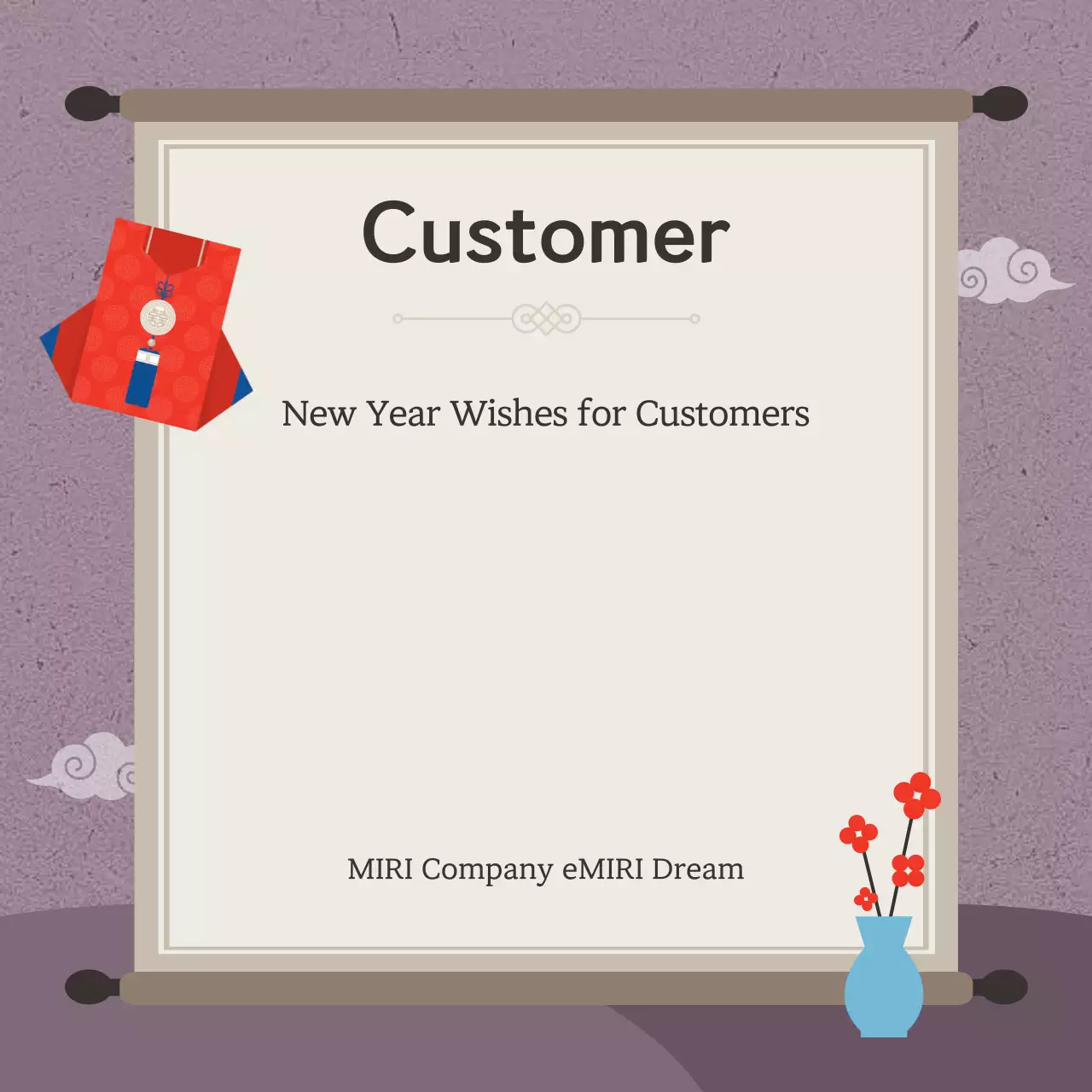 Convite azul tradicional de saudações de ano novo Instagram Carousel