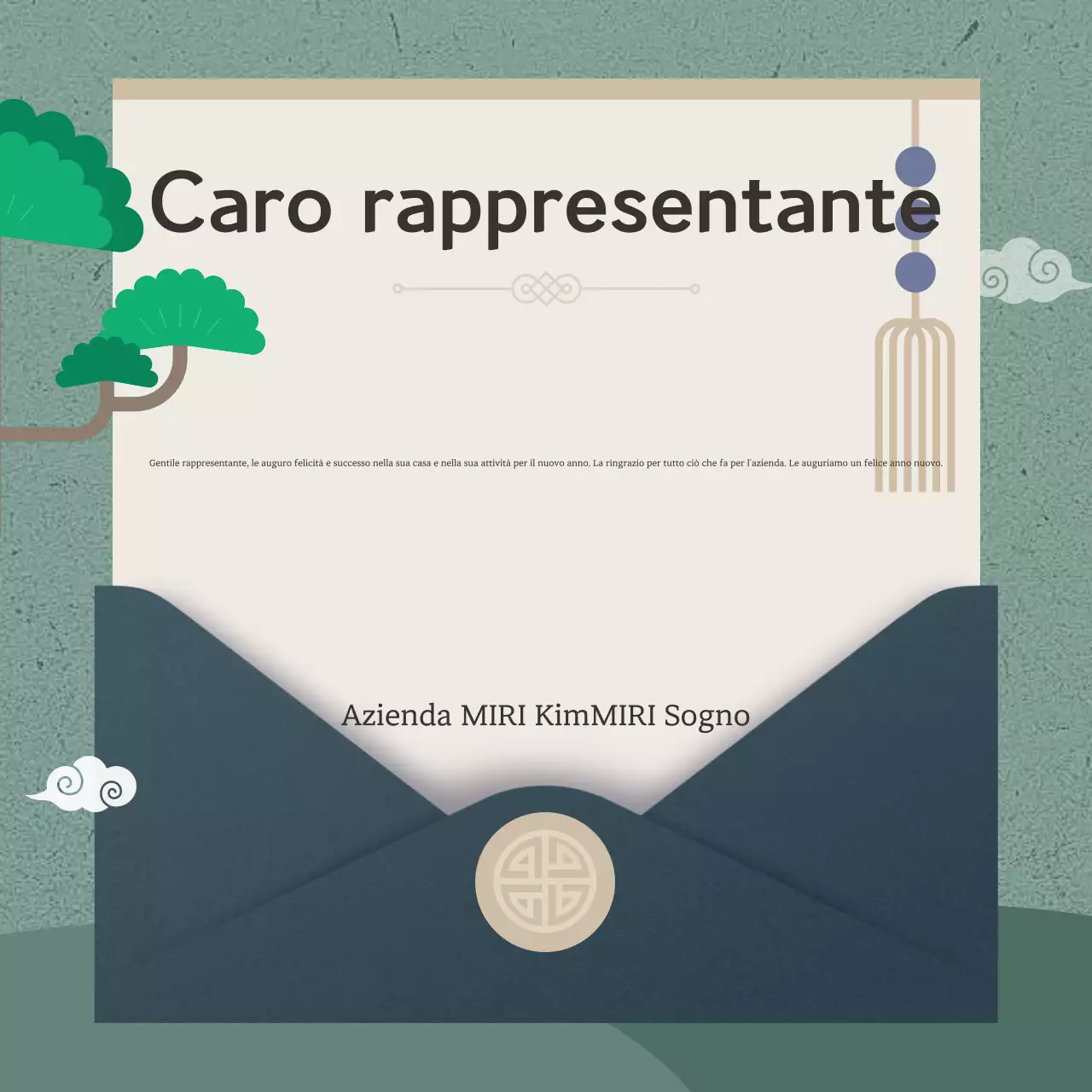 Pianificazione di un saluto tradizionale grigio per il nuovo anno