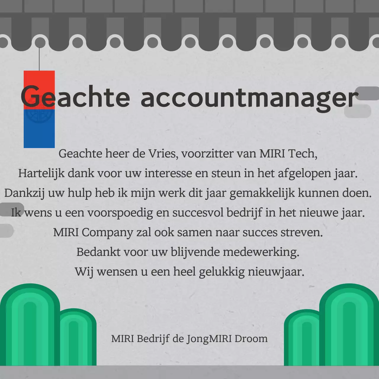 Een grijze traditionele nieuwjaarsgroet plannen