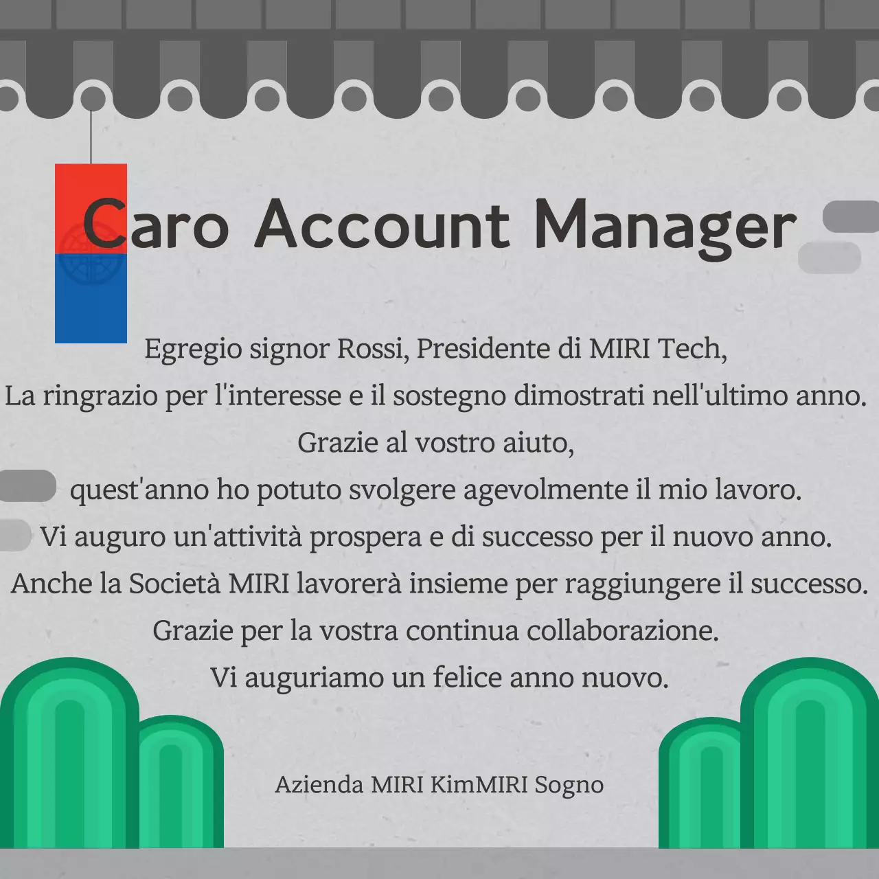 Pianificazione di un saluto tradizionale grigio per il nuovo anno